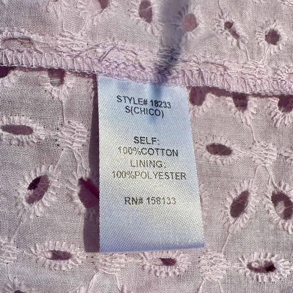 STACCATO, NWOT WOMENS SLEEVELESS, TIERED TOP IN LILAC. 100% COTTON EYELET.SIZE S - Picture 9 of 9